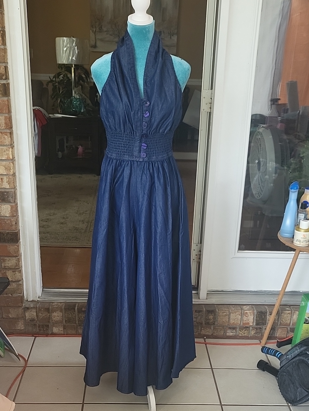 Classic Denim  Halter Wide Leg Jumper